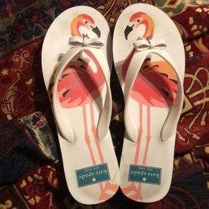 Kate Spade flip flops flamingo size 7/8 M